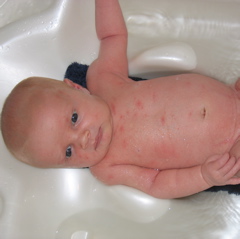 Baby's first bath