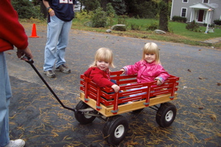 Girls in the wagon