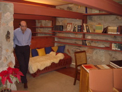 FLW's desk and daybed (with night bed behind the partition)