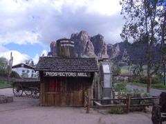 On Monday we headed east to Apache Junction and the Superstition Mountains -- we stopped but did not eat at the Mining Camp Restaurant